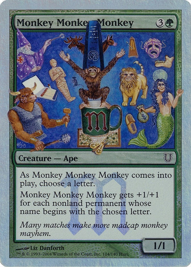 Image for Monkey Monkey Monkey (Alternate Foil) (104) [Unhinged] - Magic: The Gathering