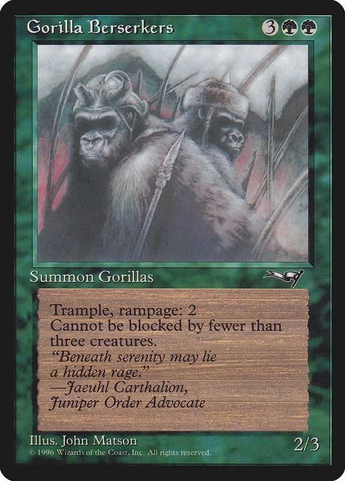 Image for Gorilla Berserkers (Closed Mouth) (76) [Alliances] - Magic: The Gathering