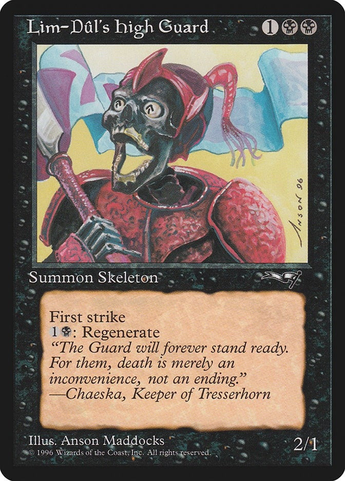 Image for Lim-Dul's High Guard (Red Armor) (18) [Alliances] - Magic: The Gathering