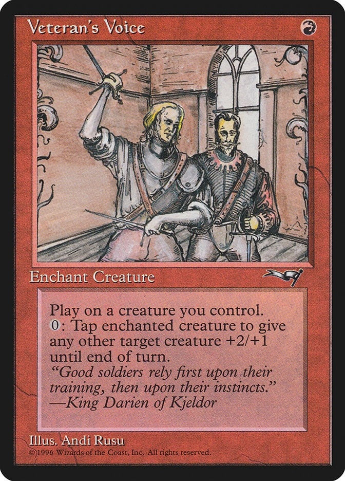 Image for Veteran's Voice (Side-by-side) (124) [Alliances] - Magic: The Gathering