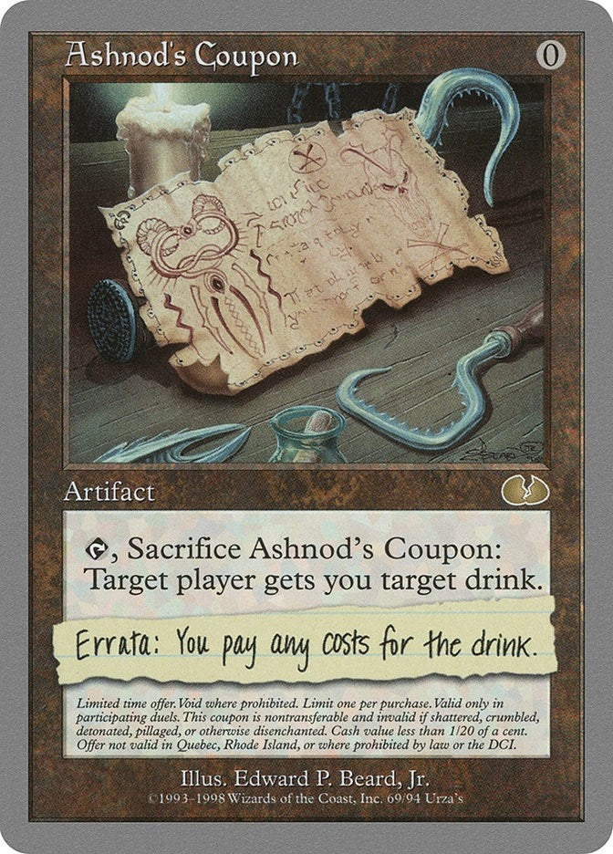 Image for Ashnod's Coupon (69) [Unglued] - Magic: The Gathering