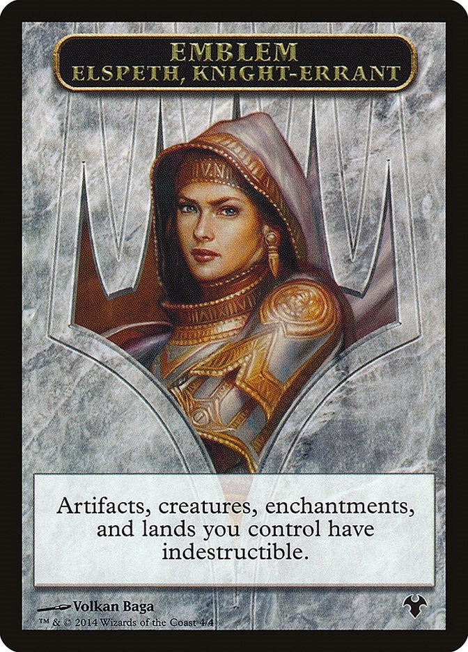 Image for Emblem - Elspeth, Knight-Errant // Soldier Double-Sided Token (4 // 1) [Magic Modern Event Deck] - Magic: The Gathering