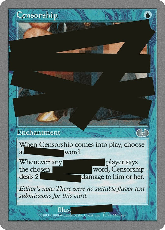 Image for Censorship (15) [Unglued] - Magic: The Gathering