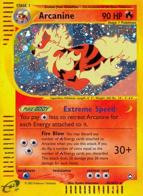 Image for Arcanine (H2) (H02/H32) [Aquapolis] - Pokemon