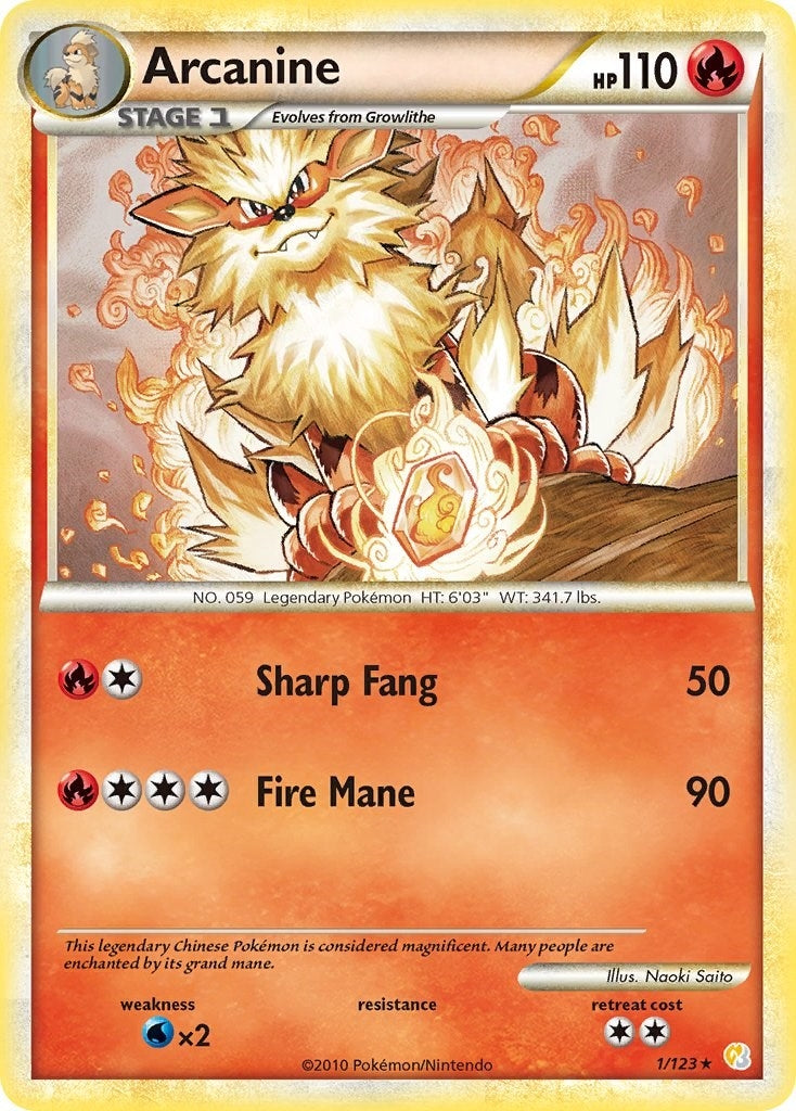 Image for Arcanine (1/123) [HeartGold SoulSilver] - Pokemon