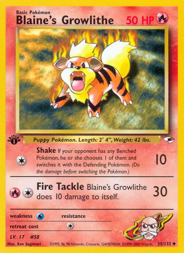 Image for Blaine's Growlithe (35) (035/132) [Gym Heroes] - Pokemon
