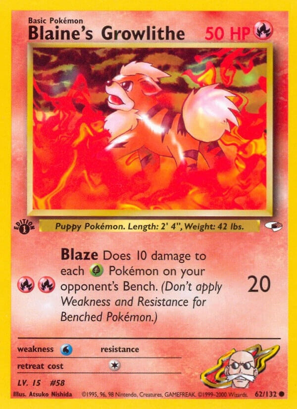 Image for Blaine's Growlithe (62) (062/132) [Gym Heroes] - Pokemon