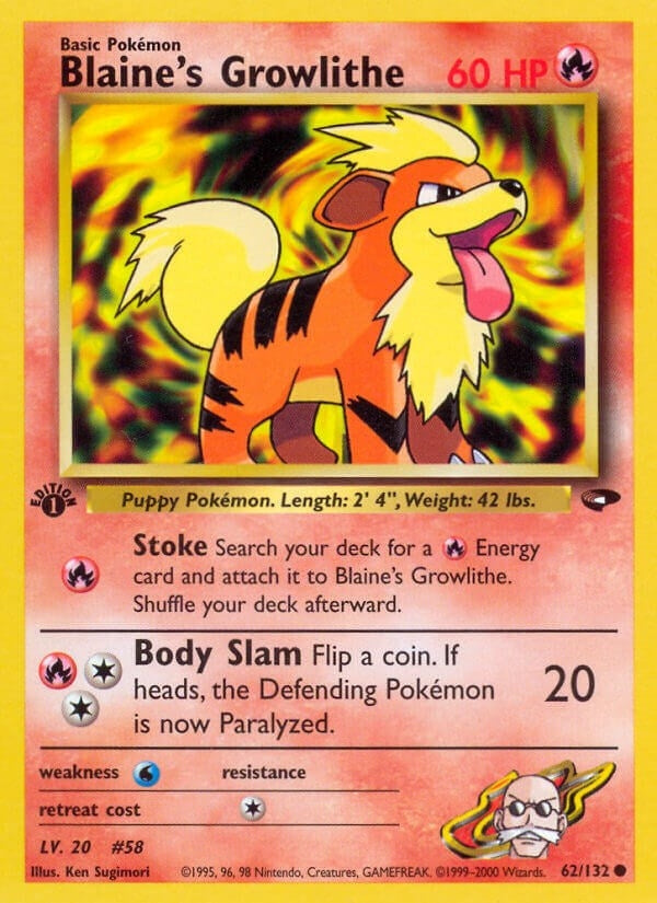 Image for Blaine's Growlithe (062/132) [Gym Challenge] - Pokemon