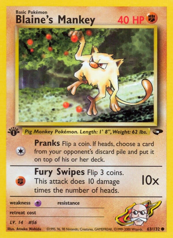 Image for Blaine's Mankey (063/132) [Gym Challenge] - Pokemon
