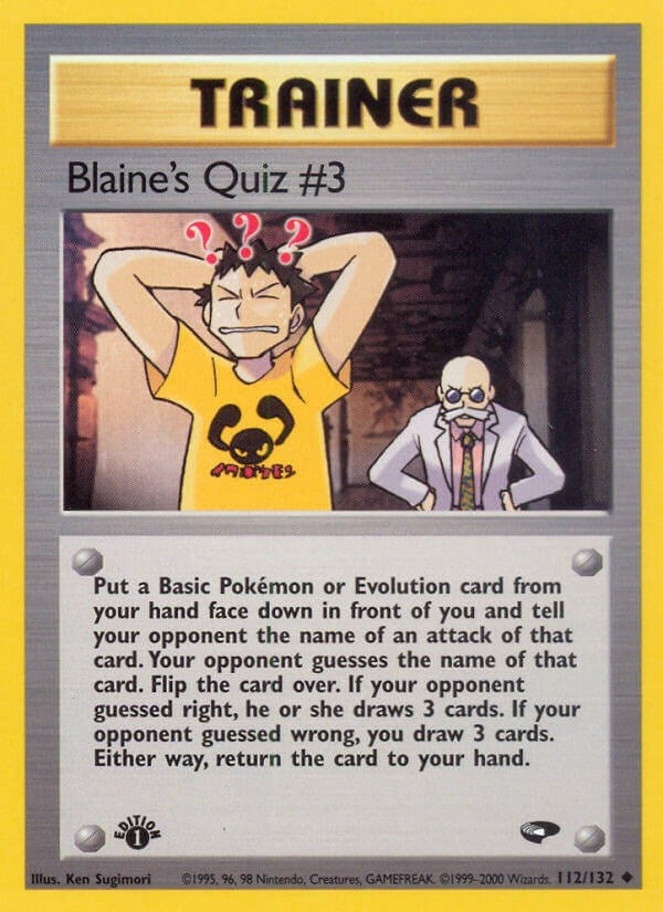 Image for Blaine's Quiz #3 (112/132) [Gym Challenge] - Pokemon