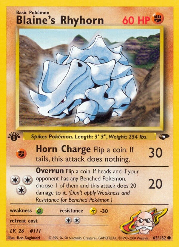 Image for Blaine's Rhyhorn (065/132) [Gym Challenge] - Pokemon