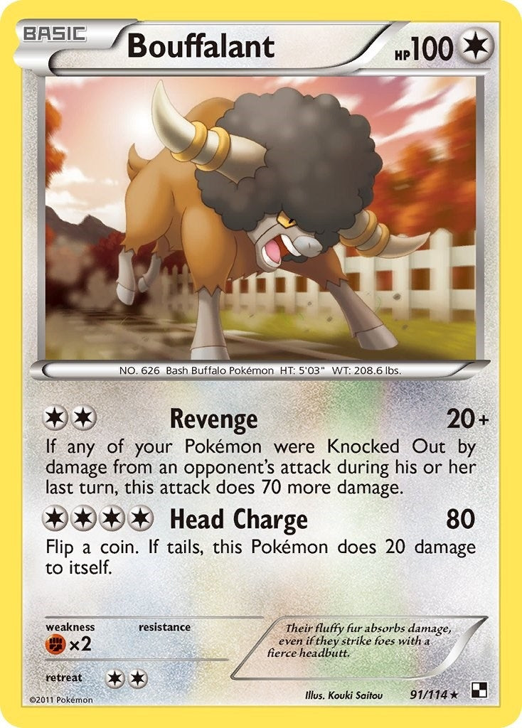 Image for Bouffalant (91) (91/114) [Black and White] - Pokemon