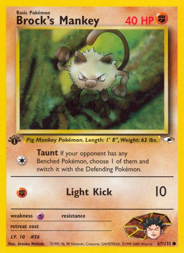 Image for Brock's Mankey (67) (067/132) [Gym Heroes] - Pokemon