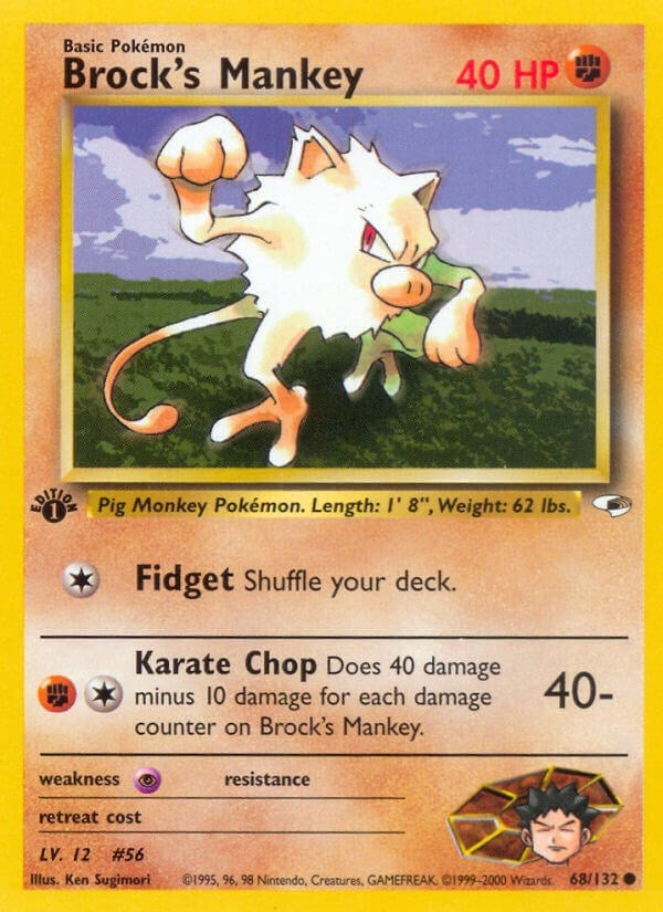 Image for Brock's Mankey (68) (068/132) [Gym Heroes] - Pokemon