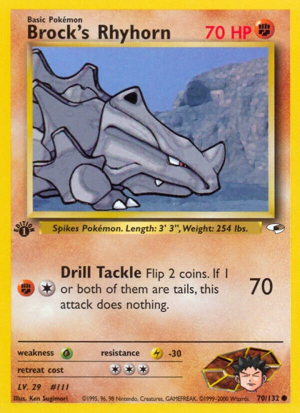 Image for Brock's Rhyhorn (70) (070/132) [Gym Heroes] - Pokemon