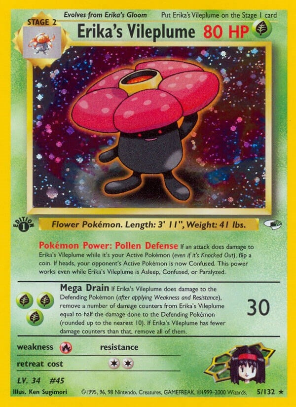 Image for Erika's Vileplume (005/132) [Gym Heroes] - Pokemon