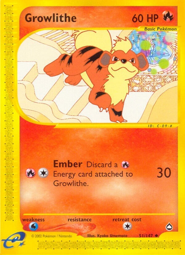 Image for Growlithe (51) (051/147) [Aquapolis] - Pokemon