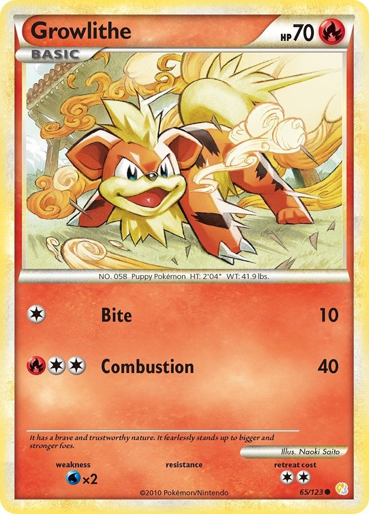 Image for Growlithe (65/123) [HeartGold SoulSilver] - Pokemon