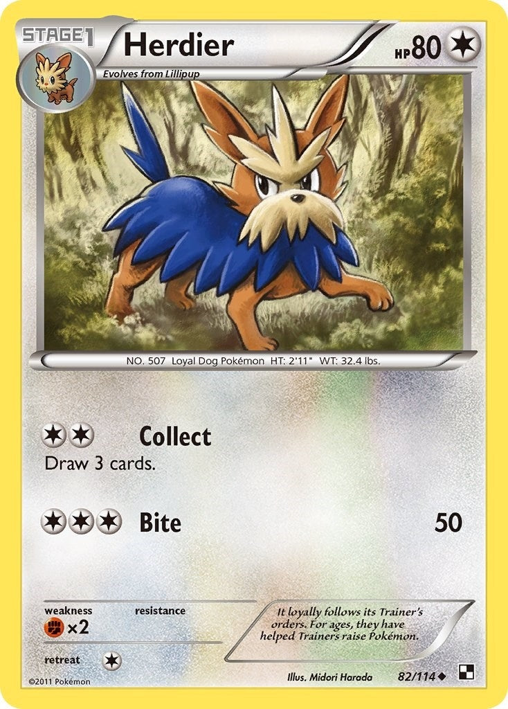 Image for Herdier (82/114) [Black and White] - Pokemon
