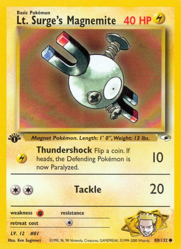 Image for Lt. Surge's Magnemite (80) (080/132) [Gym Heroes] - Pokemon