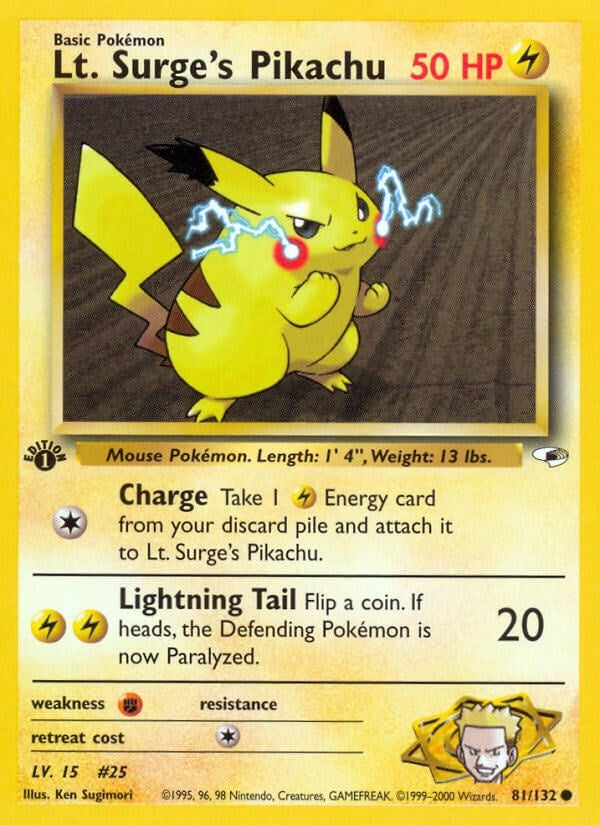 Image for Lt. Surge's Pikachu (081/132) [Gym Heroes] - Pokemon