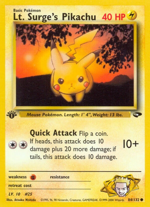Image for Lt. Surge's Pikachu (084/132) [Gym Challenge] - Pokemon