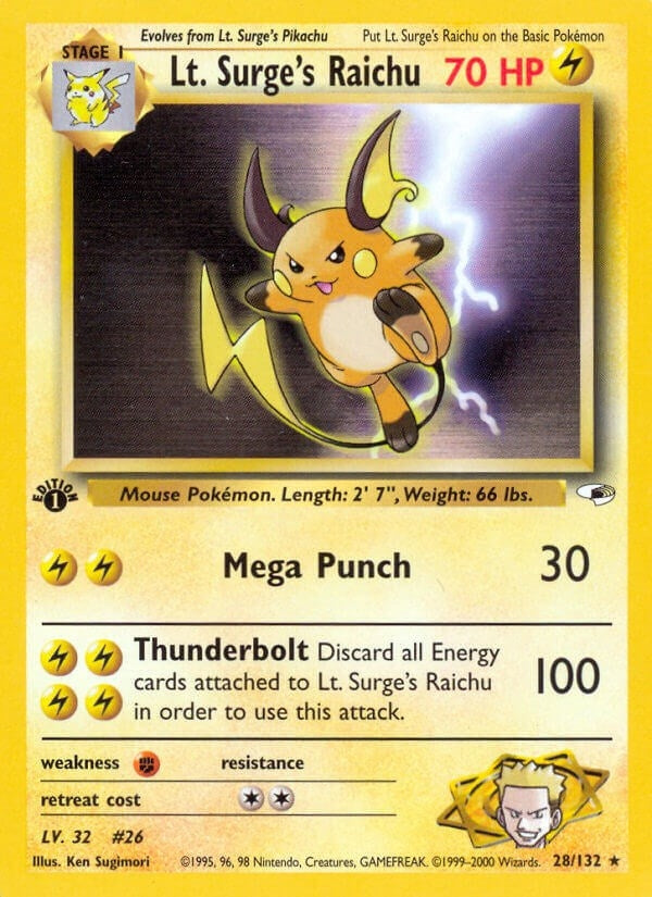 Image for Lt. Surge's Raichu (028/132) [Gym Heroes] - Pokemon