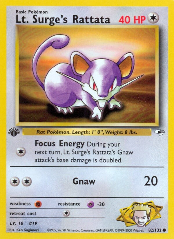 Image for Lt. Surge's Rattata (082/132) [Gym Heroes] - Pokemon
