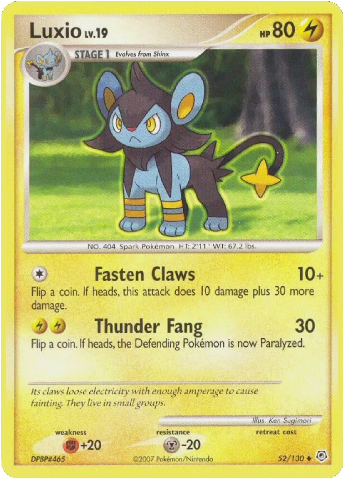 Image for Luxio (52/130) [Diamond and Pearl] - Pokemon