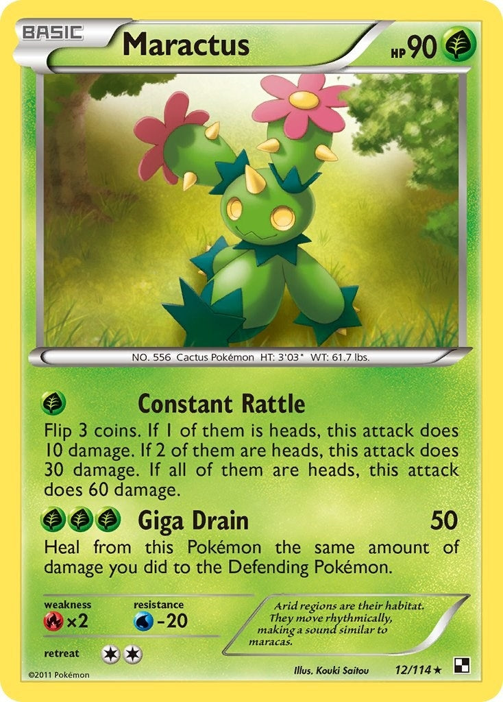 Image for Maractus (12) (12/114) [Black and White] - Pokemon