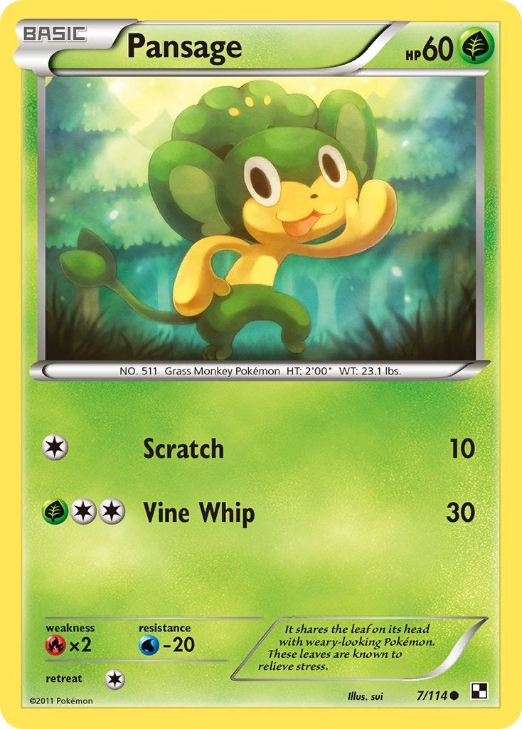 Image for Pansage (7/114) [Black and White] - Pokemon