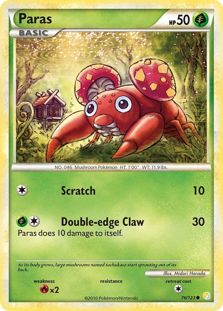 Image for Paras (76/123) [HeartGold SoulSilver] - Pokemon