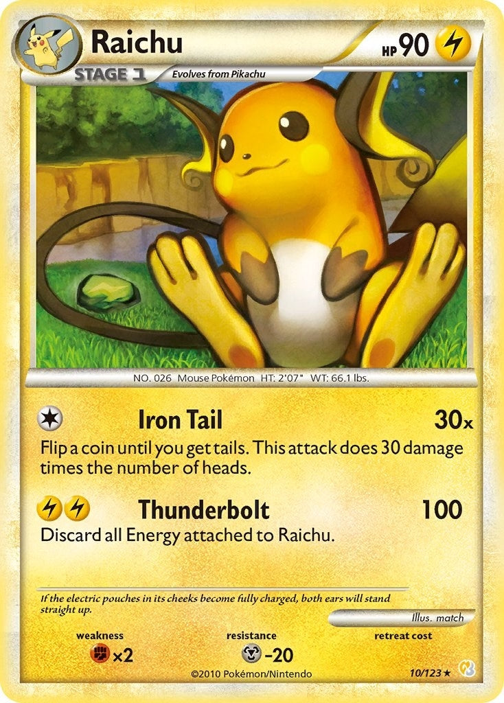 Image for Raichu (10/123) [HeartGold SoulSilver] - Pokemon