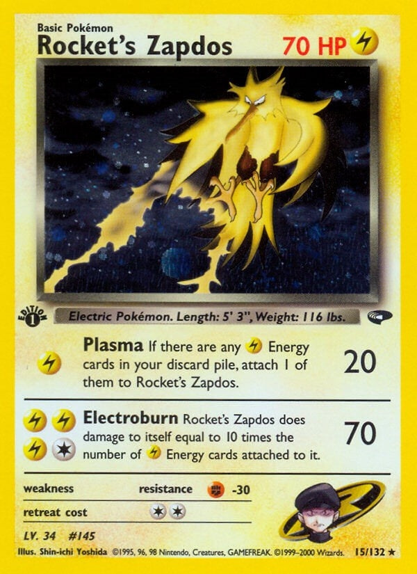 Image for Rocket's Zapdos (015/132) [Gym Challenge] - Pokemon