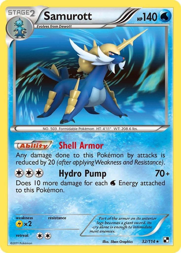 Image for Samurott (32) (32/114) [Black and White] - Pokemon