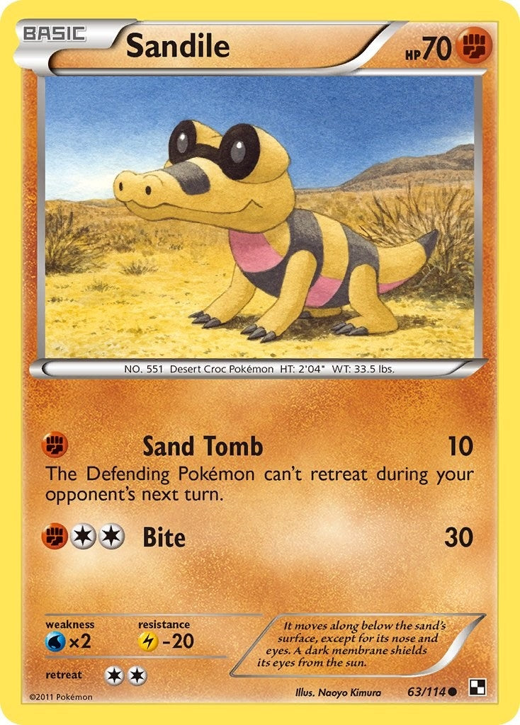 Image for Sandile (63/114) [Black and White] - Pokemon