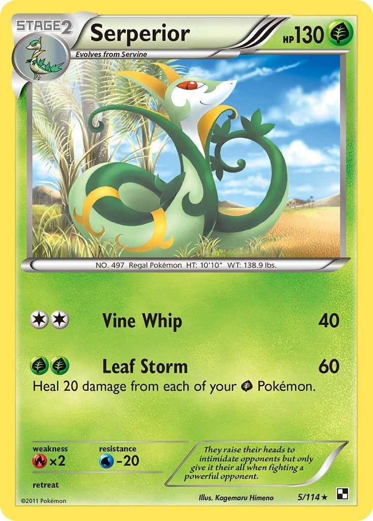 Image for Serperior (5) (5/114) [Black and White] - Pokemon