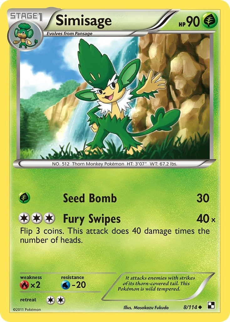 Image for Simisage (8/114) [Black and White] - Pokemon