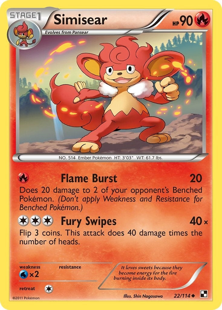 Image for Simisear (22/114) [Black and White] - Pokemon