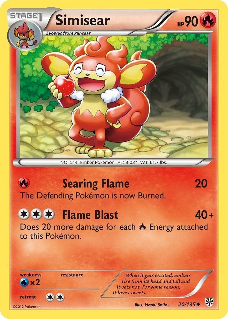 Image for Simisear (20/135) [Plasma Storm] - Pokemon