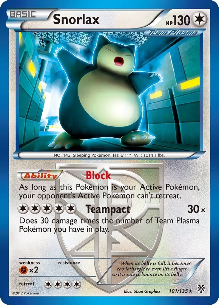 Image for Snorlax (Team Plasma) (101/135) [Plasma Storm] - Pokemon