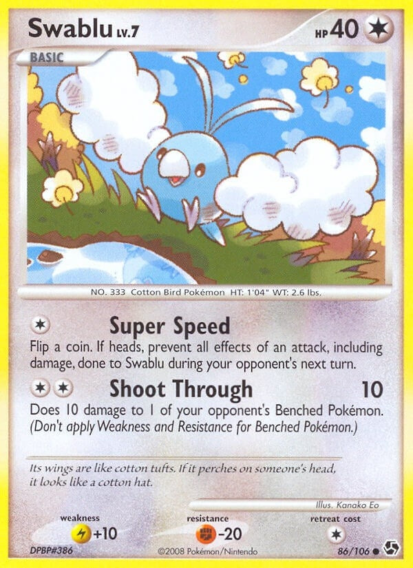 Image for Swablu (86/106) [Great Encounters] - Pokemon