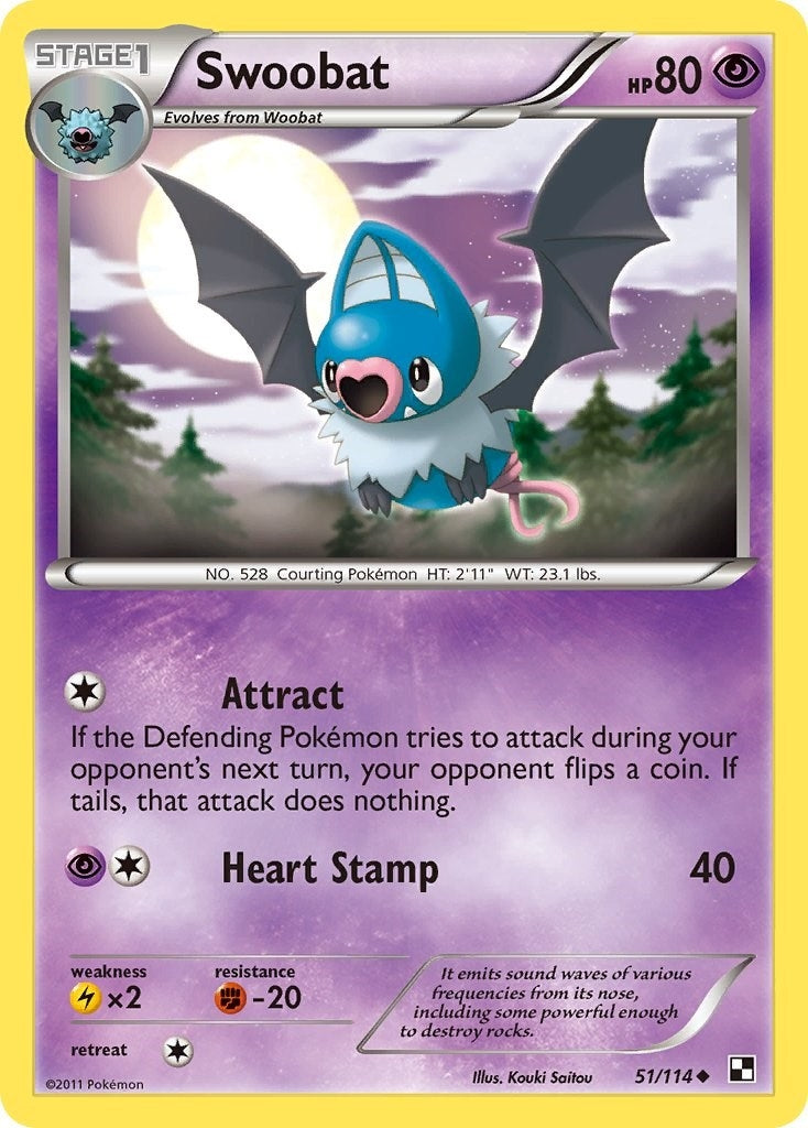 Image for Swoobat (51/114) [Black and White] - Pokemon
