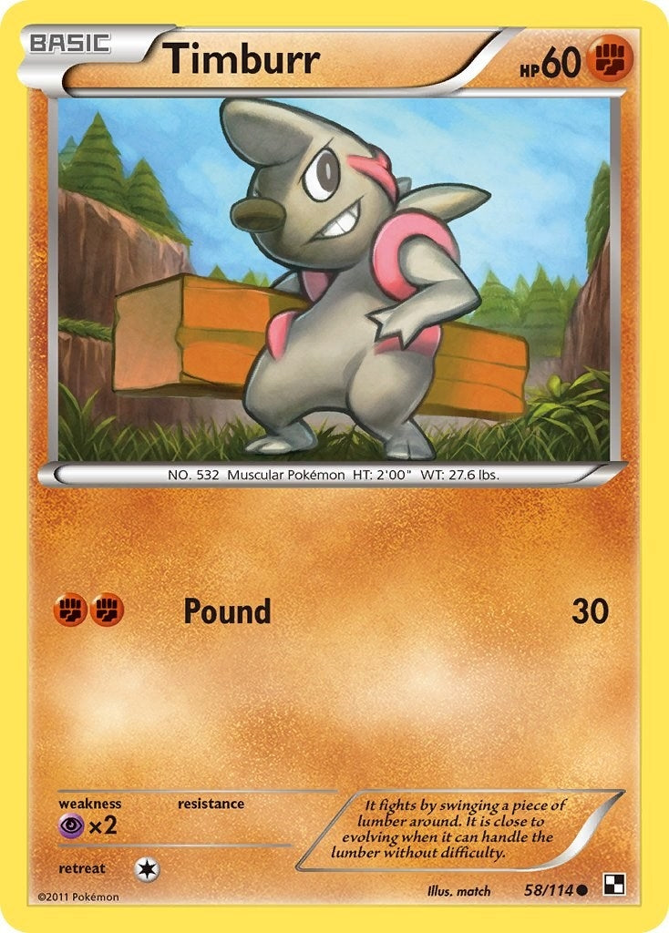 Image for Timburr (58) (58/114) [Black and White] - Pokemon