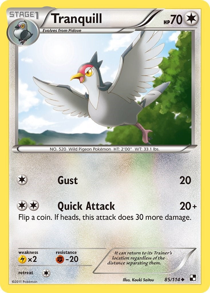 Image for Tranquill (85/114) [Black and White] - Pokemon