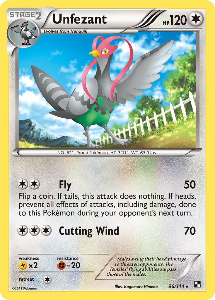 Image for Unfezant (86/114) [Black and White] - Pokemon