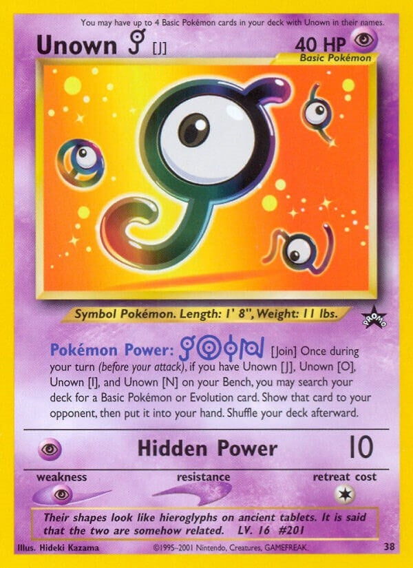 Image for Unown [J] (38/53) [WoTC Promo] - Pokemon
