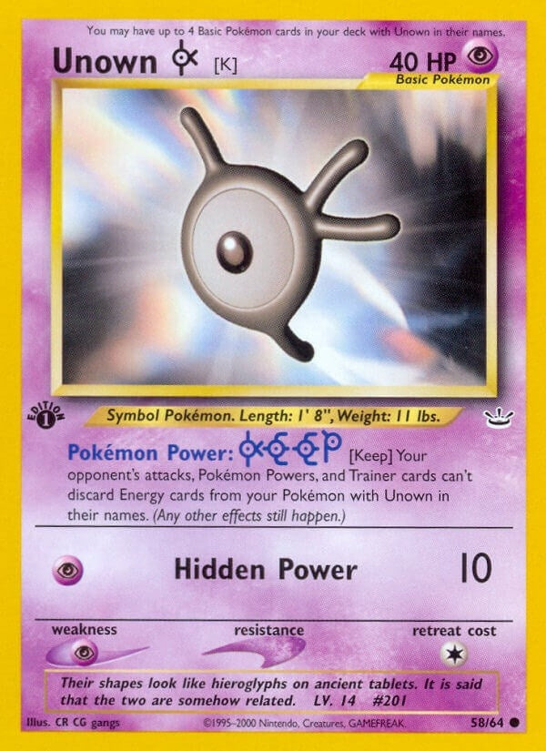 Unown [K] (58/64) [Neo Revelation]