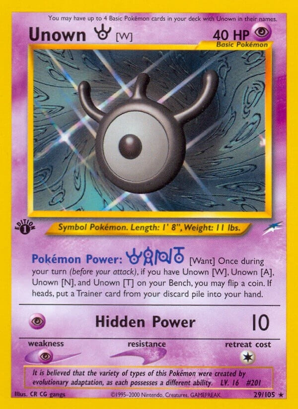 Image for Unown [W] (029/105) [Neo Destiny] - Pokemon