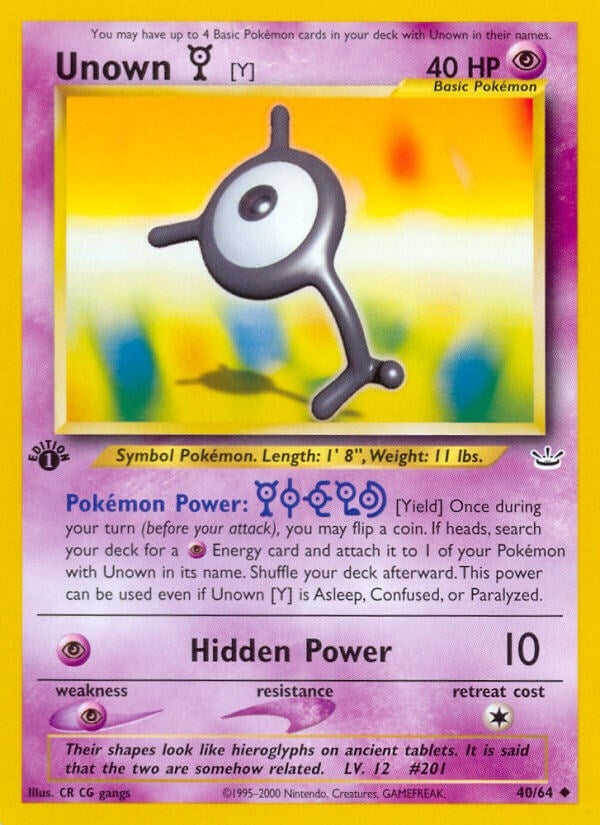 Image for Unown [Y] (40/64) [Neo Revelation] - Pokemon